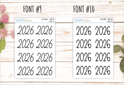2026 Year Large Size Stickers for Planners || H590