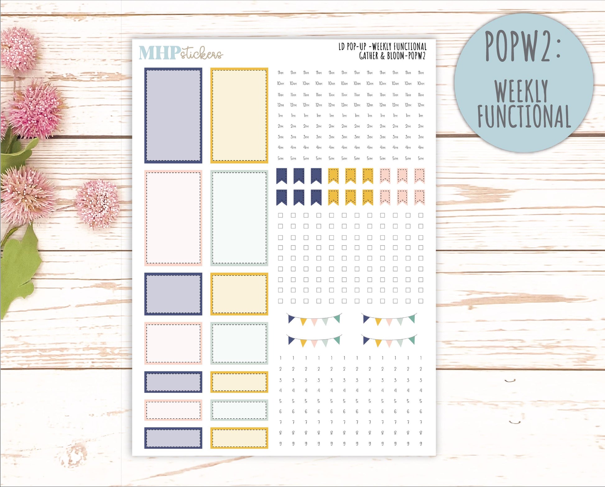 September 2025 Stickers for Laurel Denise POP-UP Planner. "Gather and Bloom" || POP
