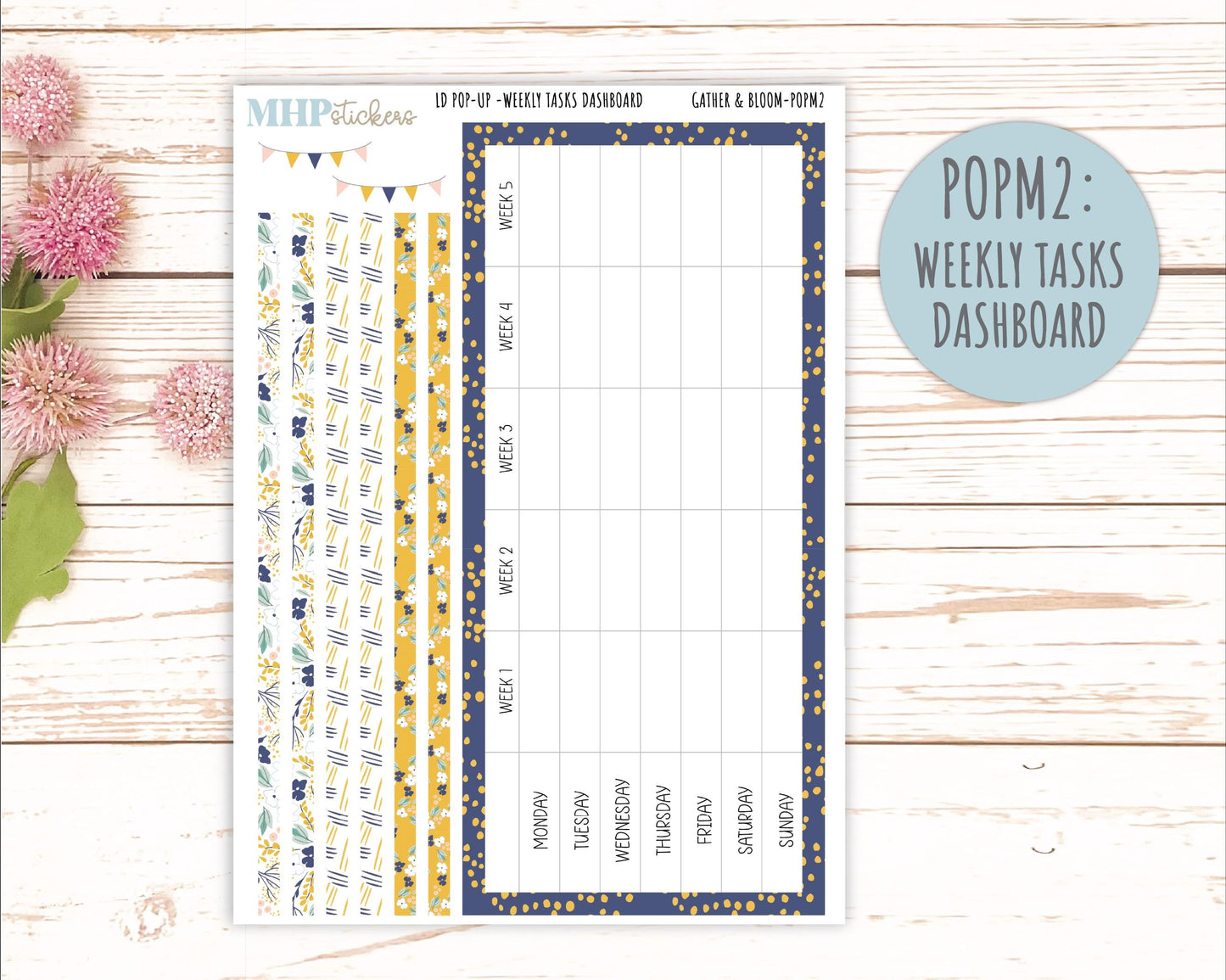 September 2025 Stickers for Laurel Denise POP-UP Planner. "Gather and Bloom" || POP