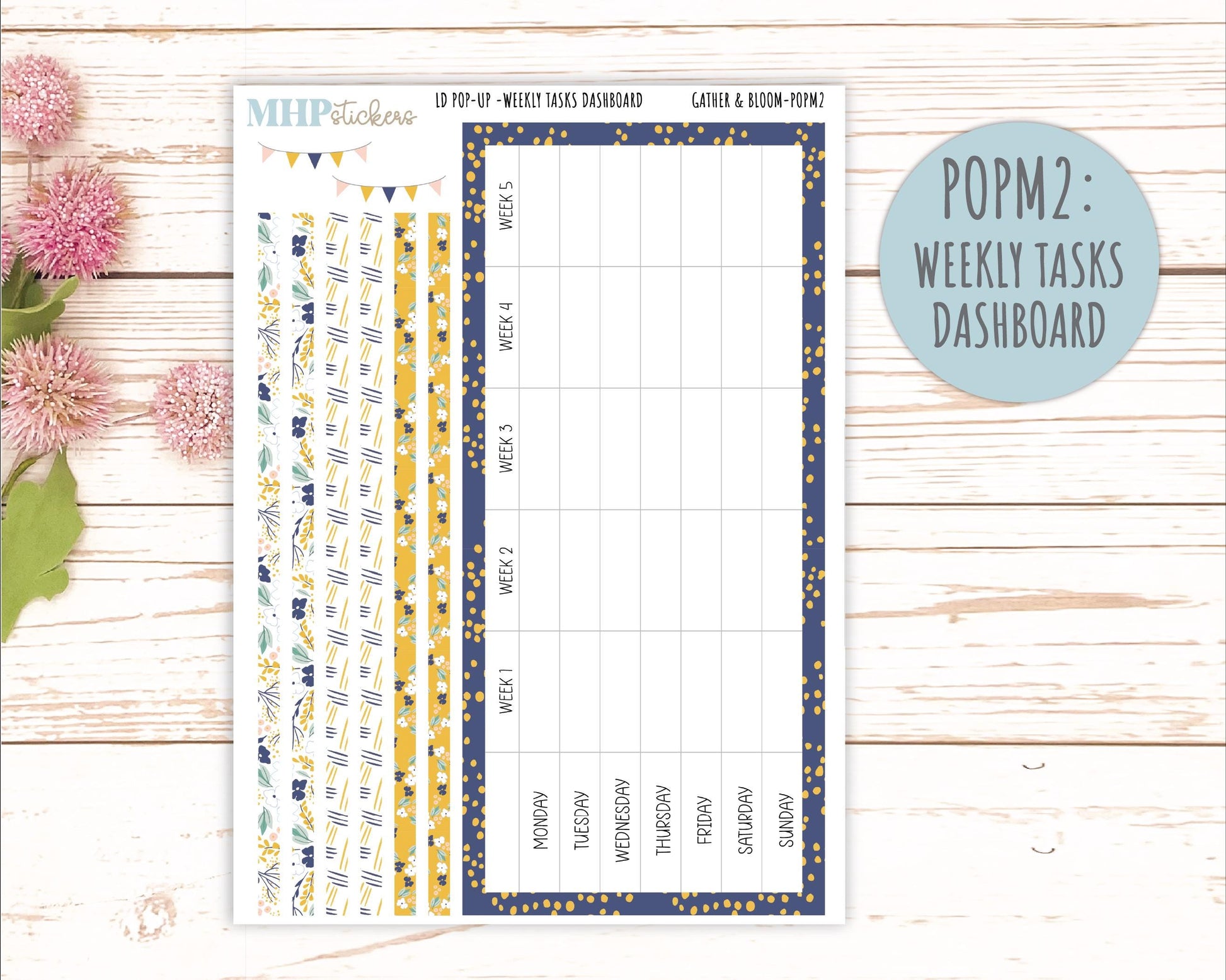 September 2025 Stickers for Laurel Denise POP-UP Planner. "Gather and Bloom" || POP