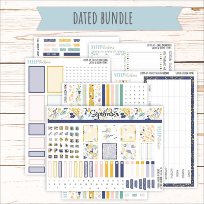 September 2025 Stickers for Laurel Denise POP-UP Planner. "Gather and Bloom" || POP