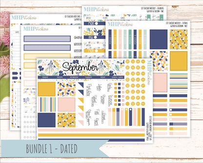 SEPTEMBER Stickers for Laurel Denise Teacher Planners. "Gather and Bloom" || TC