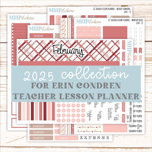 FEBRUARY Stickers for EC Teacher Lesson Planner. 2025 Collection "Love" || ECT