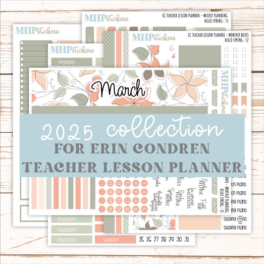 MARCH Stickers for EC Teacher Lesson Planner. 2025 Collection "Hello Spring" || ECT