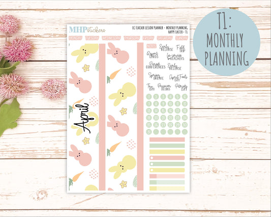 APRIL Stickers for EC Teacher Lesson Planner. 2025 Collection "Happy Easter" || ECT
