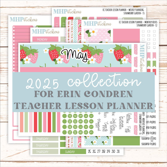 MAY Stickers for EC Teacher Lesson Planner. 2025 Collection "Strawberry Garden" || ECT
