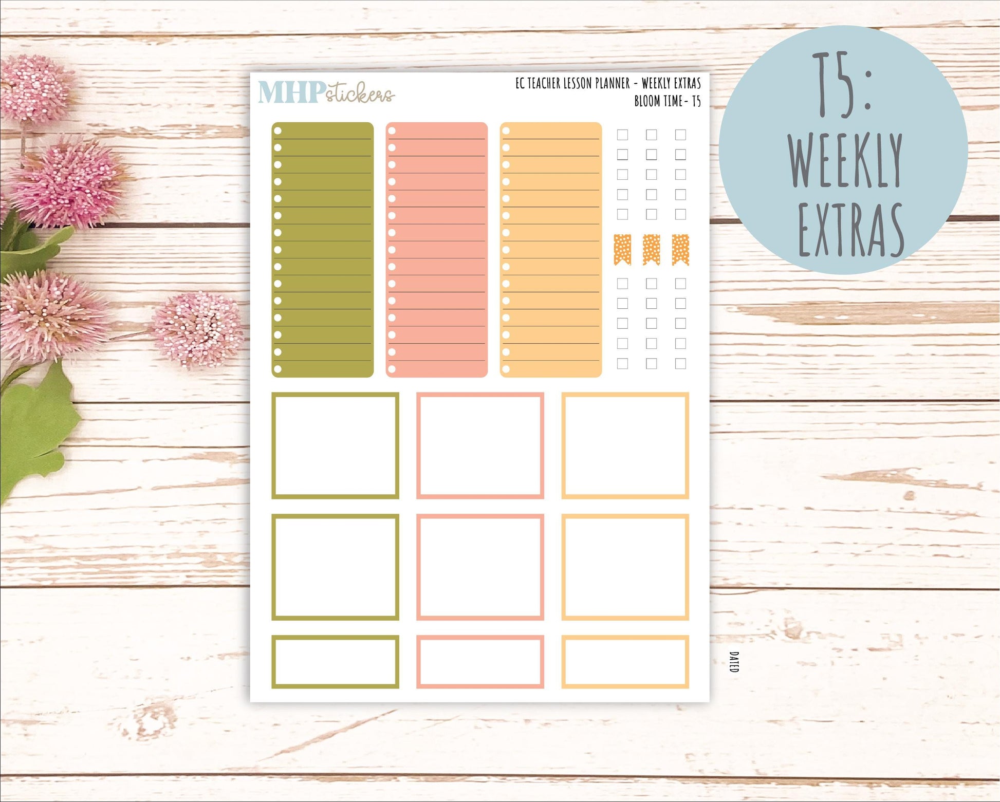 JUNE Stickers for EC Teacher Lesson Planner. 2025 Collection "Bloom Time" || ECT