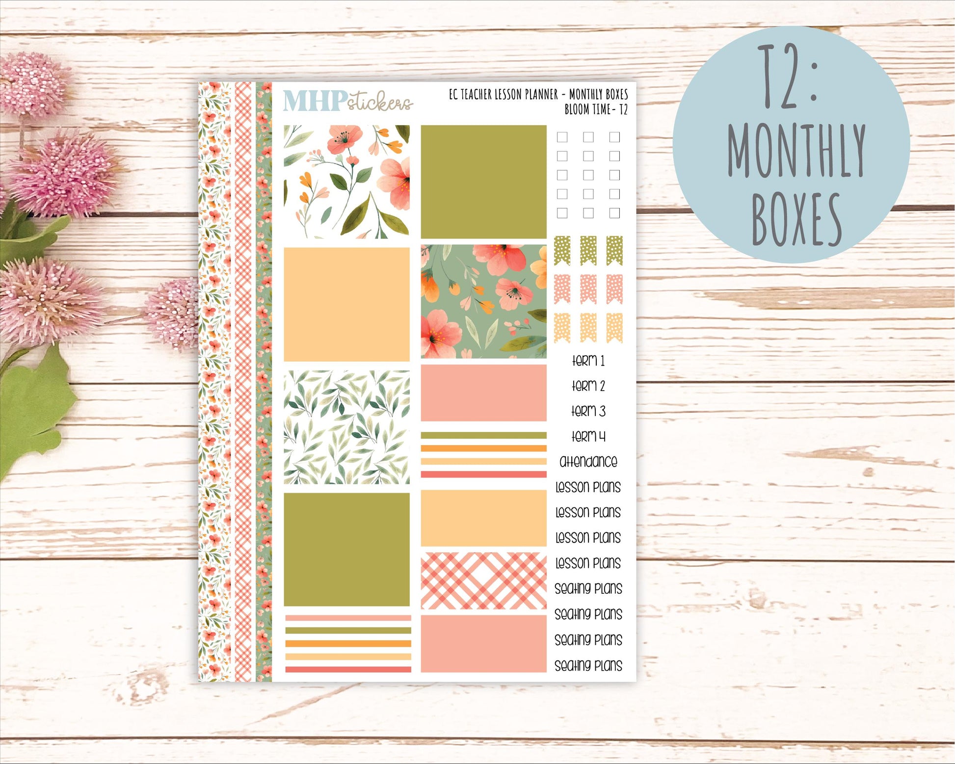 JUNE Stickers for EC Teacher Lesson Planner. 2025 Collection "Bloom Time" || ECT