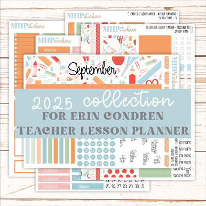 SEPTEMBER Stickers for EC Teacher Lesson Planner. 2025 Collection "School Days" || ECT