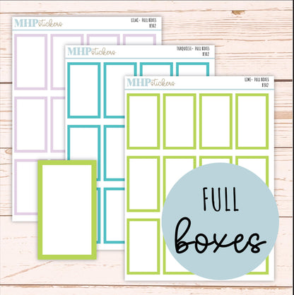 Full Box Stickers for 7x9 Planners. || B302