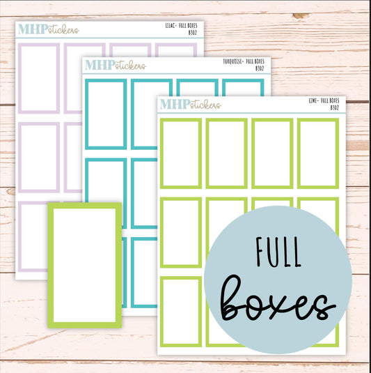Full Box Stickers for 7x9 Planners. || B302