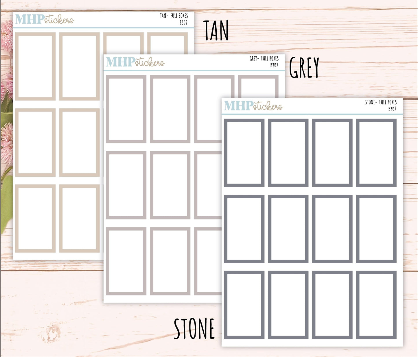 Full Box Stickers for 7x9 Planners. || B302