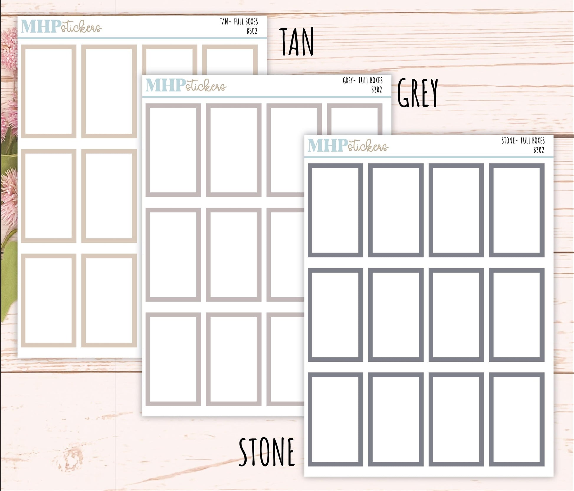 Full Box Stickers for 7x9 Planners. || B302