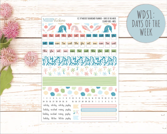 AUGUST Weekly Dashboard Kit for 7x9 Erin Condren Planners. "Island Vibes" || ECWDS