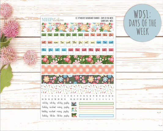 AUGUST Weekly Dashboard Kit for 7x9 Erin Condren Planners. "Sunny Days" || ECWDS