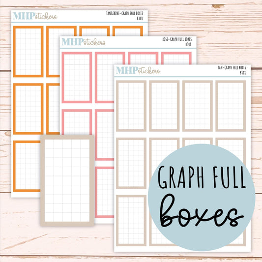 Full Graph Box Stickers for 7x9 Planners. || B308