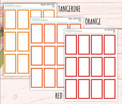 Full Lined Box Stickers for 7x9 Planners. || B305