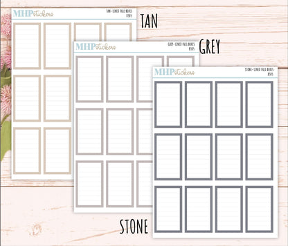 Full Lined Box Stickers for 7x9 Planners. || B305