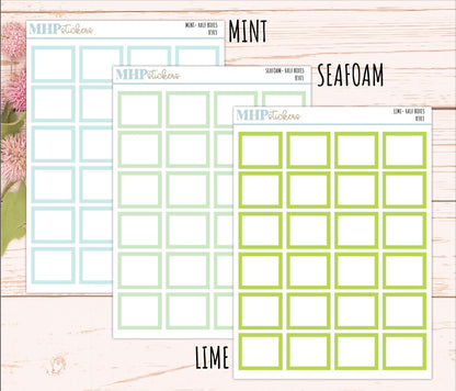 Half Box Stickers for 7x9 Planners. Functional planner Stickers || B303