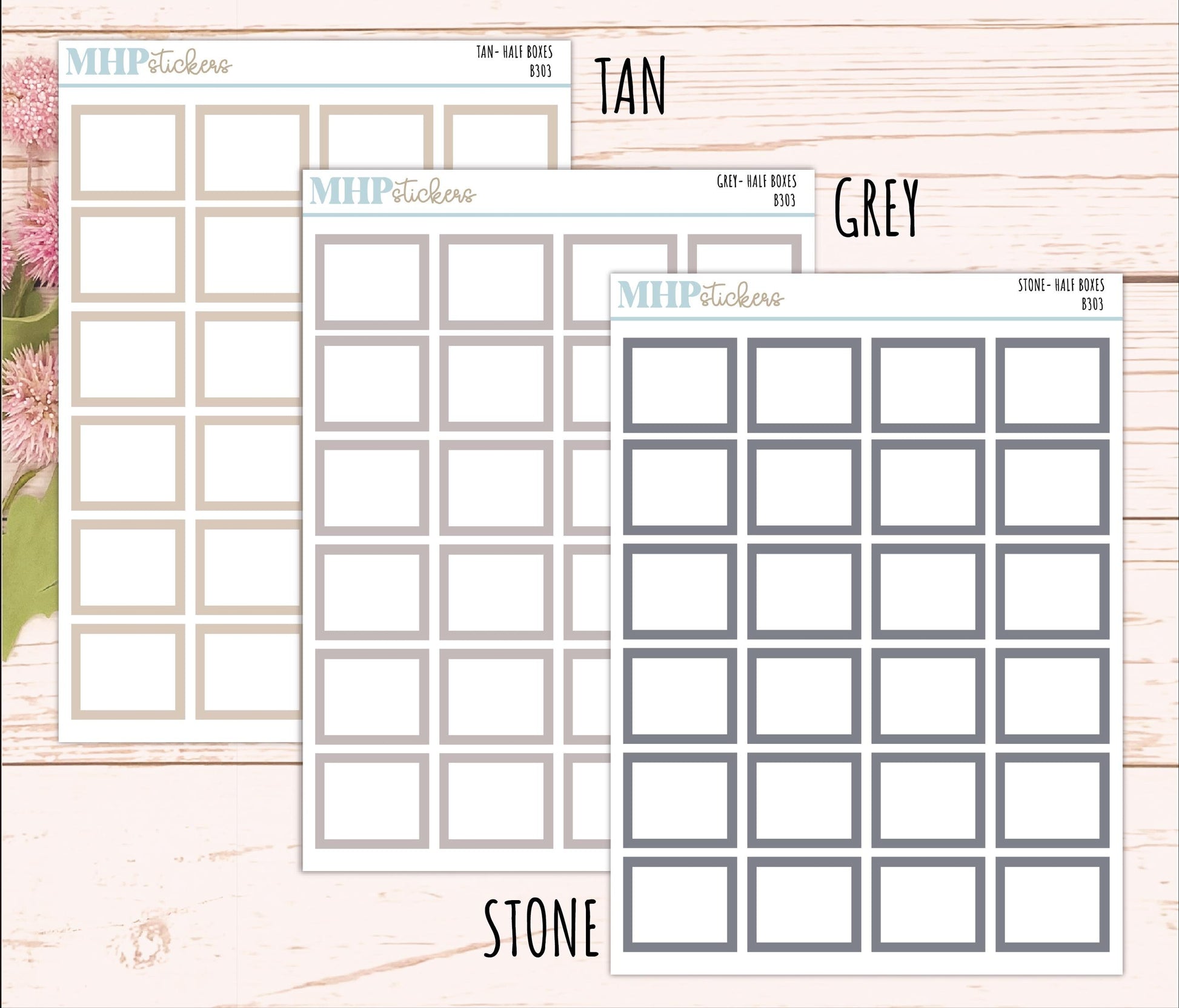 Half Box Stickers for 7x9 Planners. Functional planner Stickers || B303