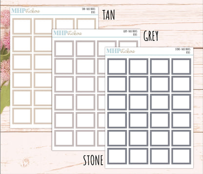 Half Box Stickers for 7x9 Planners. Functional planner Stickers || B303