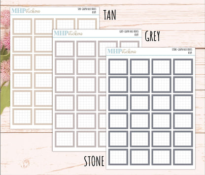 Half Graph Box Stickers for 7x9 Planners. Functional Planner Stickers || B309