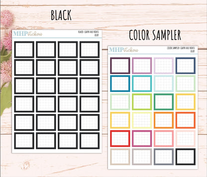 Half Graph Box Stickers for 7x9 Planners. Functional Planner Stickers || B309