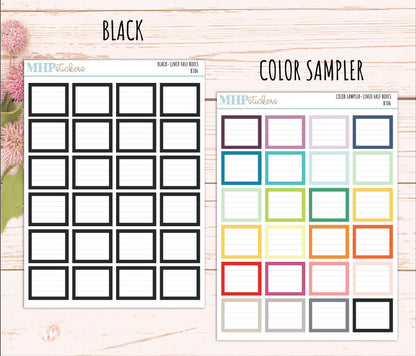 Half Lined Box Stickers for 7x9 Planners. Functional Planner Stickers || B306