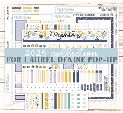 September 2025 Stickers for Laurel Denise POP-UP Planner. "Gather and Bloom" || POP