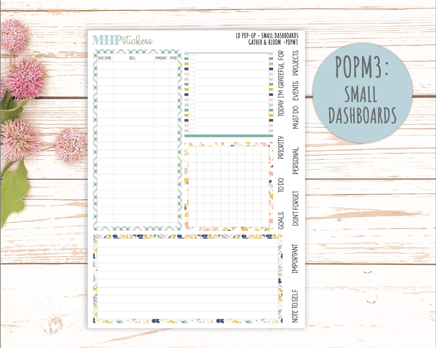 September 2025 Stickers for Laurel Denise POP-UP Planner. "Gather and Bloom" || POP