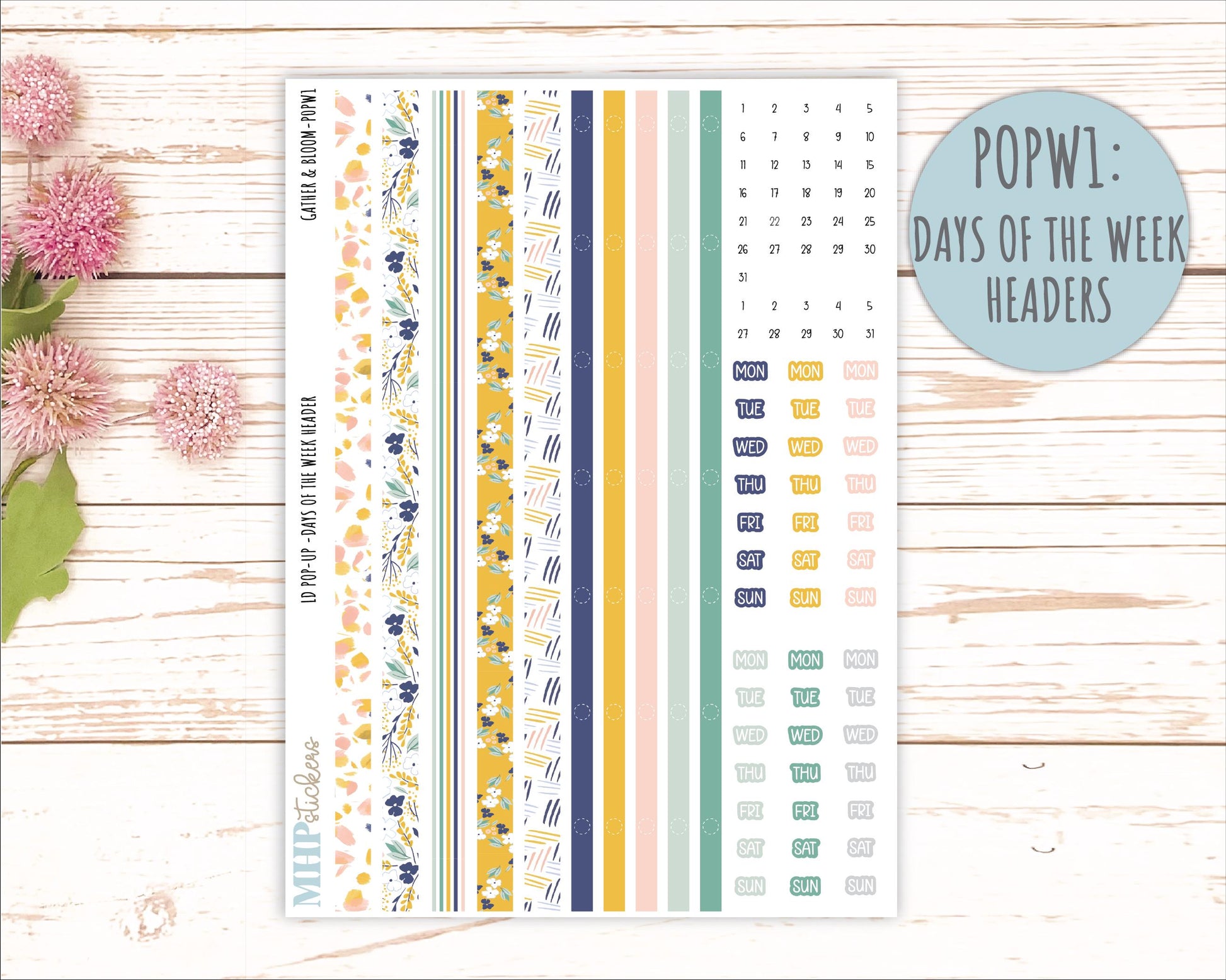September 2025 Stickers for Laurel Denise POP-UP Planner. "Gather and Bloom" || POP
