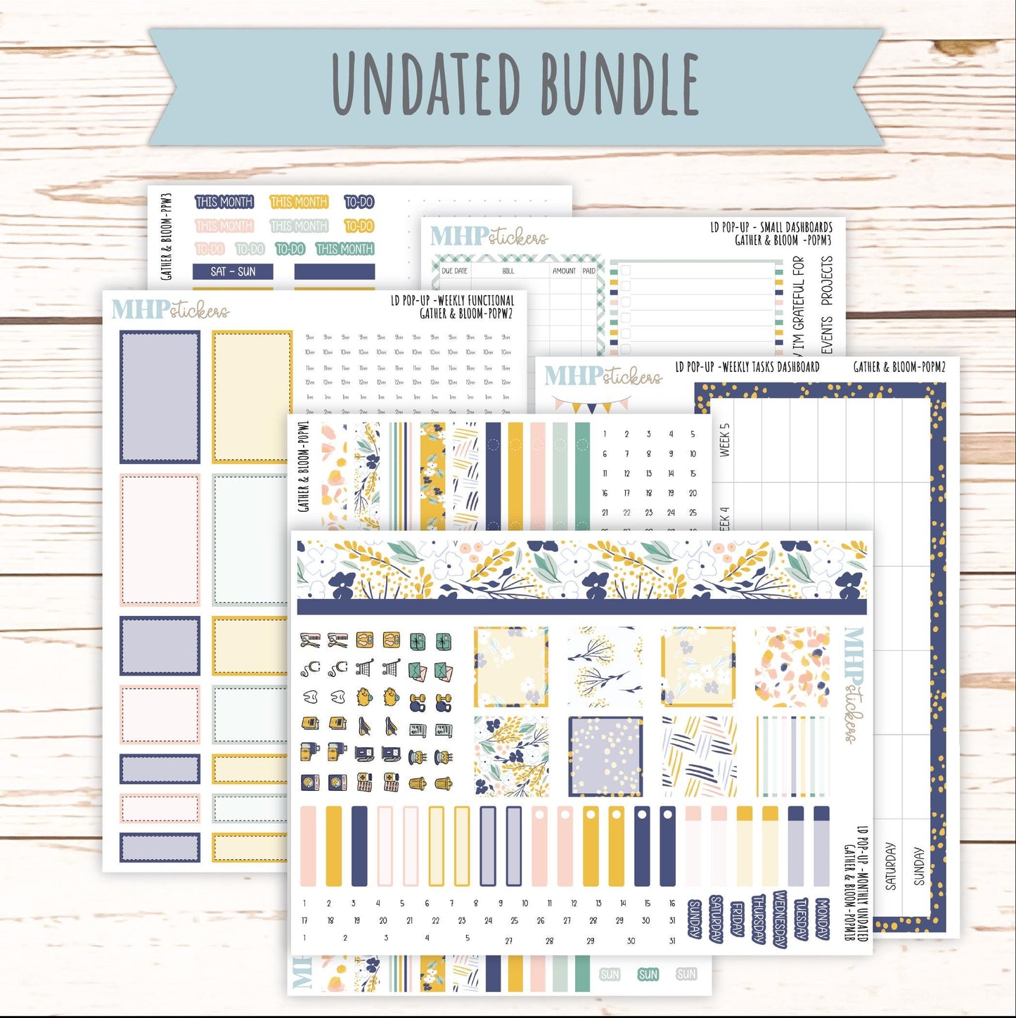 September 2025 Stickers for Laurel Denise POP-UP Planner. "Gather and Bloom" || POP
