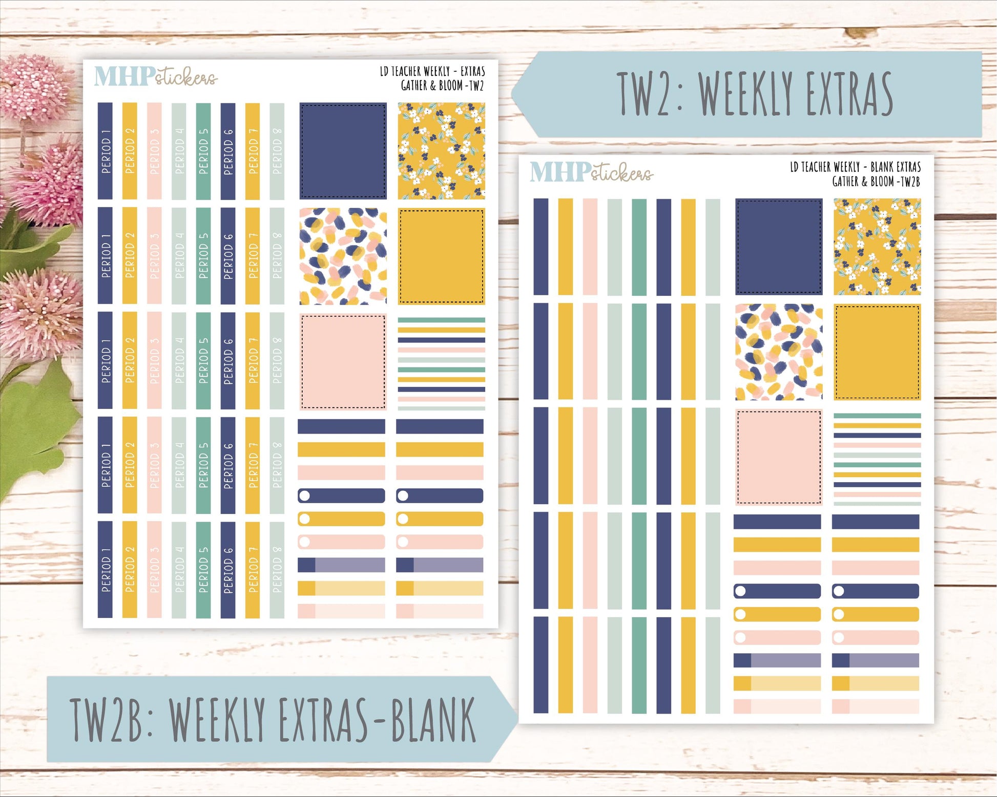 SEPTEMBER Stickers for Laurel Denise Teacher Planners. "Gather and Bloom" || TC