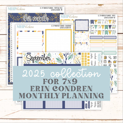 SEPTEMBER MONTHLY Kit for 7x9 Erin Condren Planners. 2025 Collection "Gather and Bloom" || ECM