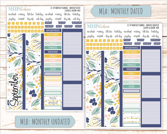 SEPTEMBER MONTHLY Kit for 7x9 Erin Condren Planners. 2025 Collection "Gather and Bloom" || ECM
