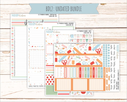 SEPTEMBER MONTHLY Kit for 7x9 Erin Condren Planners. 2025 Collection "School Days" || ECM
