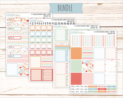 SEPTEMBER Weekly Horizontal Planning Kit for 7x9 Erin Condren Planners. "School Days" || ECWH