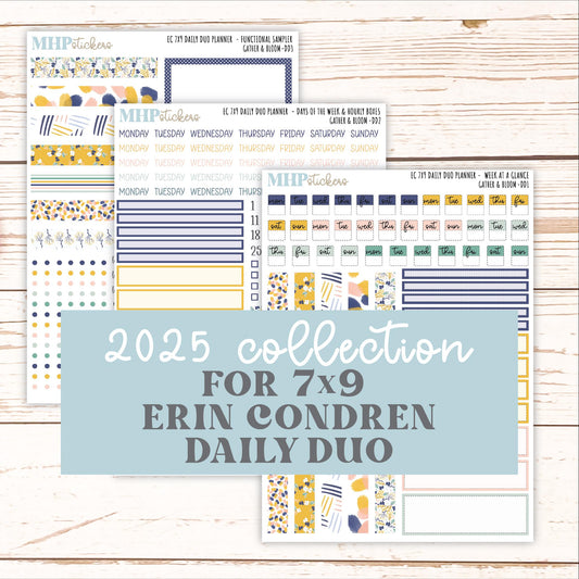 SEPTEMBER Daily Duo Sticker Kit for 7x9 Erin Condren Planners. "Gather and Bloom" || ECDD
