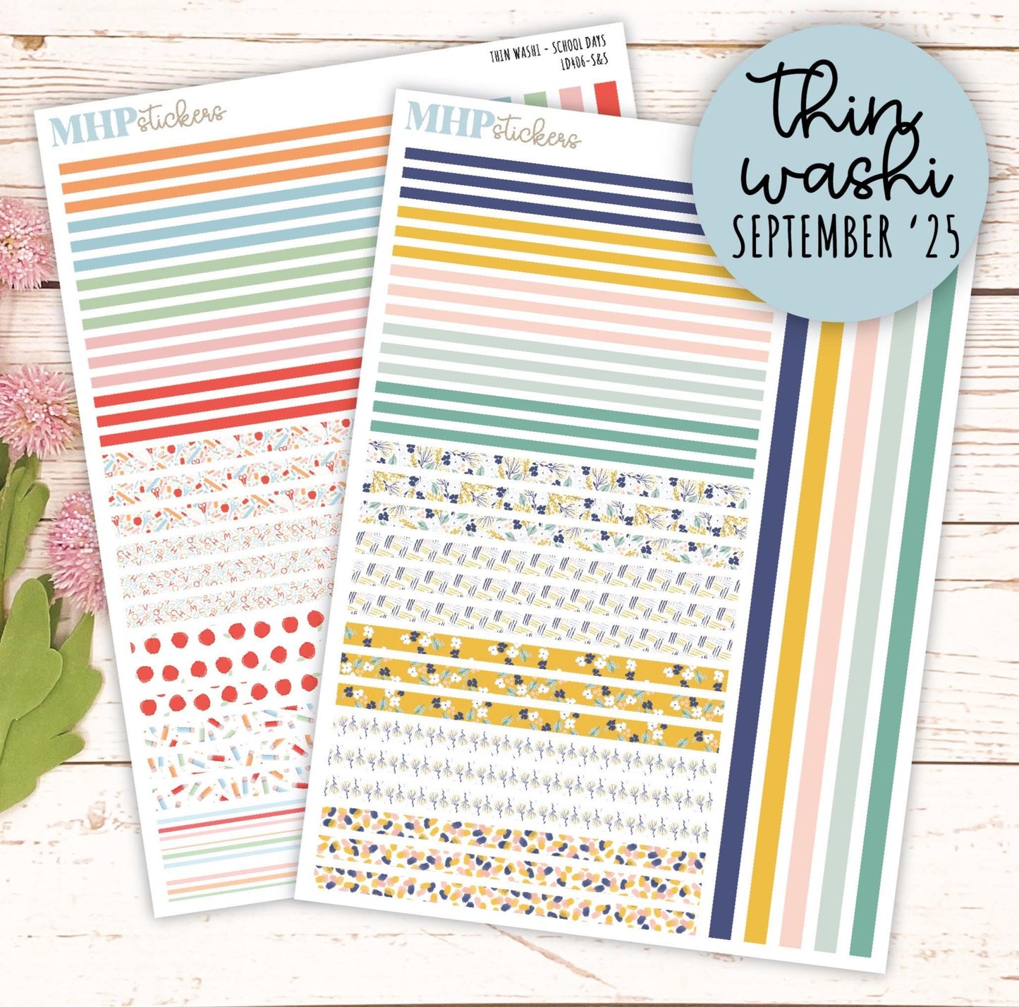 Thin Washi for Laurel Denise Planners. Planner Stickers JSEPTEMEBR '25 || LD406