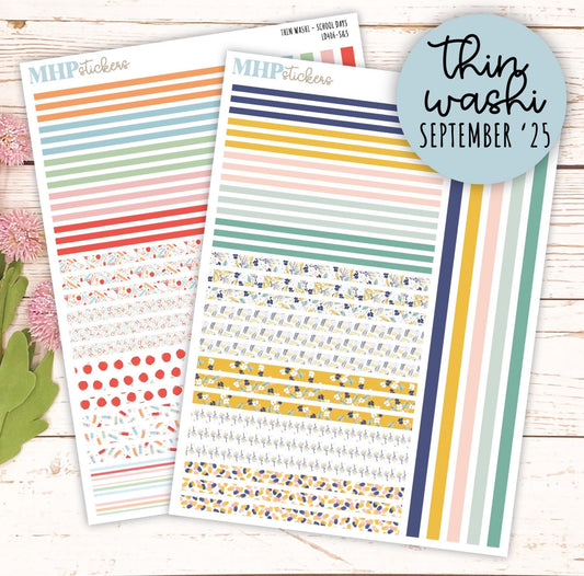 Thin Washi for Laurel Denise Planners. Planner Stickers JSEPTEMEBR '25 || LD406