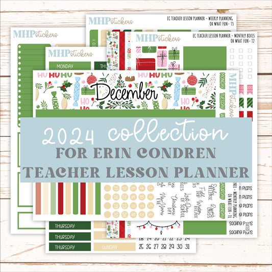 DECEMBER Stickers for EC Teacher Lesson Planner. "Oh What Fun" || ECT