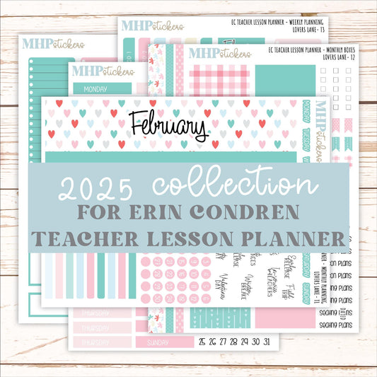 FEBRUARY Stickers for EC Teacher Lesson Planner. 2025 Collection "Lover's Lane" || ECT