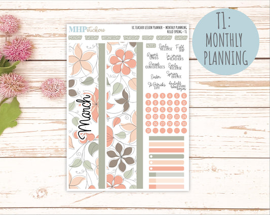 MARCH Stickers for EC Teacher Lesson Planner. 2025 Collection "Hello Spring" || ECT