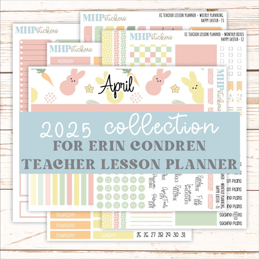 APRIL Stickers for EC Teacher Lesson Planner. 2025 Collection "Happy Easter" || ECT