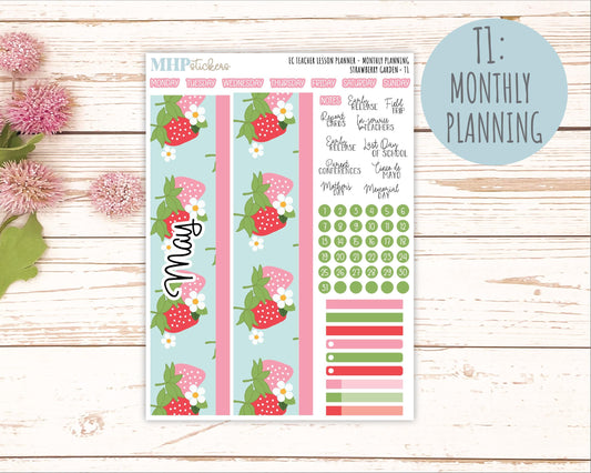 MAY Stickers for EC Teacher Lesson Planner. 2025 Collection "Strawberry Garden" || ECT