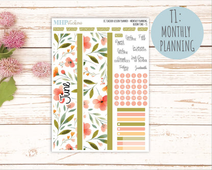 JUNE Stickers for EC Teacher Lesson Planner. 2025 Collection "Bloom Time" || ECT