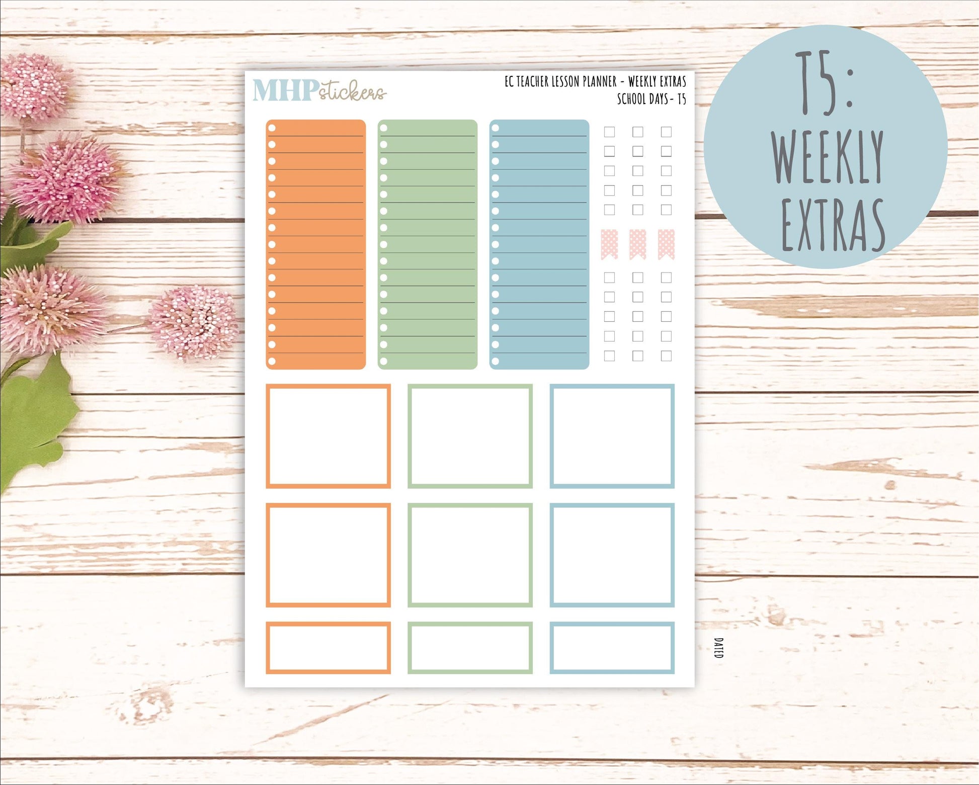 SEPTEMBER Stickers for EC Teacher Lesson Planner. 2025 Collection "School Days" || ECT