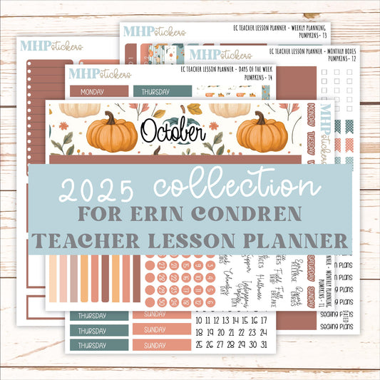 OCTOBER Stickers for EC Teacher Lesson Planner. 2025 Collection "Pumpkins" || ECT