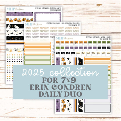 OCTOBER Daily Duo Sticker Kit for 7x9 Erin Condren Planners. "Hello Halloween" || ECDD