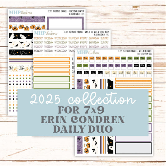 OCTOBER Daily Duo Sticker Kit for 7x9 Erin Condren Planners. "Hello Halloween" || ECDD